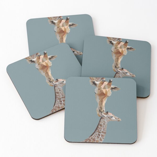 Item preview, Low Poly Illustration of a mother and baby giraffe designed and sold by ErinFCampbell.