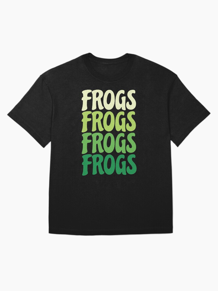 Thumbnail 3 of 7, Oversized T-Shirt, Repeating Frogs Text (Green) designed and sold by ElectricFangs.