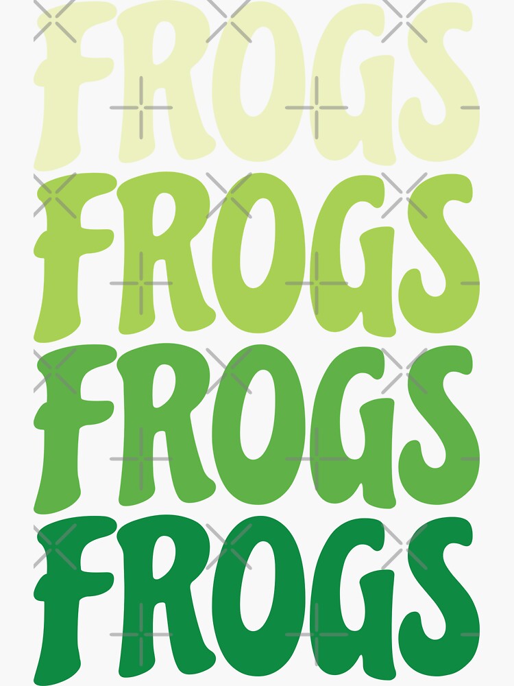 Thumbnail 3 of 3, Sticker, Repeating Frogs Text (Green) designed and sold by ElectricFangs.