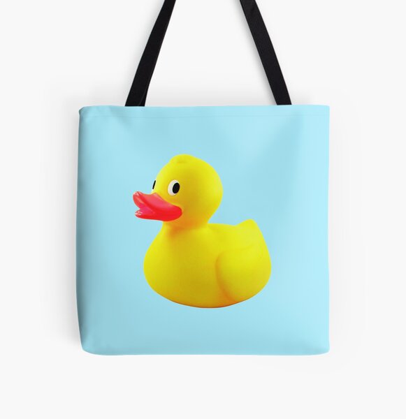 LANBAIHE You've Been Ducked, Duck Duck Tote Bag, Purse for Duck lovers, Yellow Duck Carrying Sack, Rubber Ducks Bag, Ducking Tote Bags, Natural