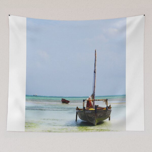 Item preview, Zanzibar boats at low tide designed and sold by africa-addict.