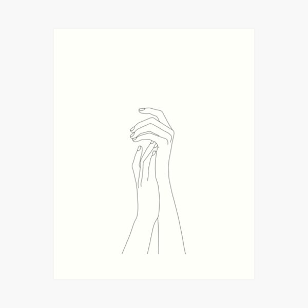 Item preview, Hands line drawing illustration - Xanthe designed and sold by TheColourStudy.