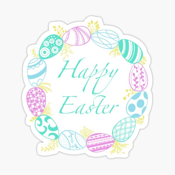 Happy Easter egg hunting Sticker