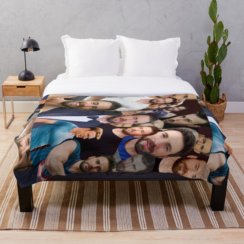"chris evans photo collage " Throw Blanket for Sale by mahmoudrakha