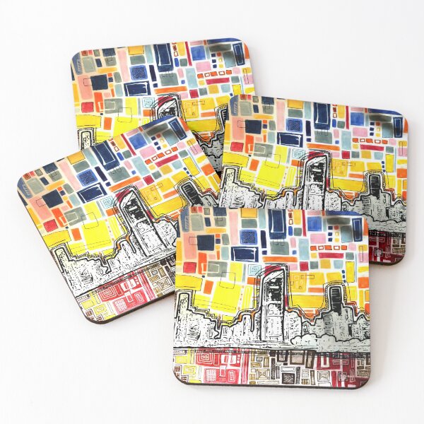 Item preview, Colourful Brisbane Cityscape designed and sold by Annalee Beer.