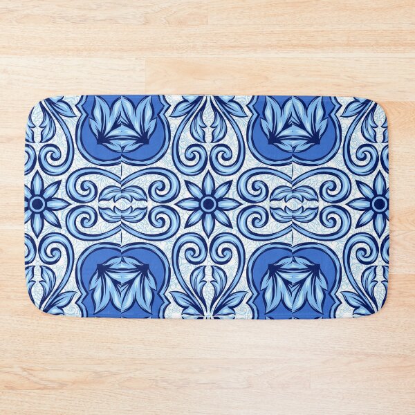 Item preview, victorian blue tile pattern designed and sold by nerobi.