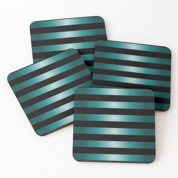 Item preview, Colorful Modern Black and Teal Stripes  designed and sold by venella.