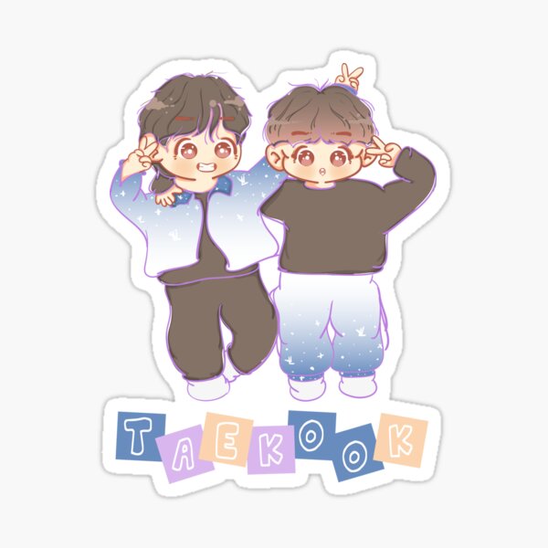 Bts Taekook Taehyung Jungkook Sticker For Sale By Meyjinnie Redbubble