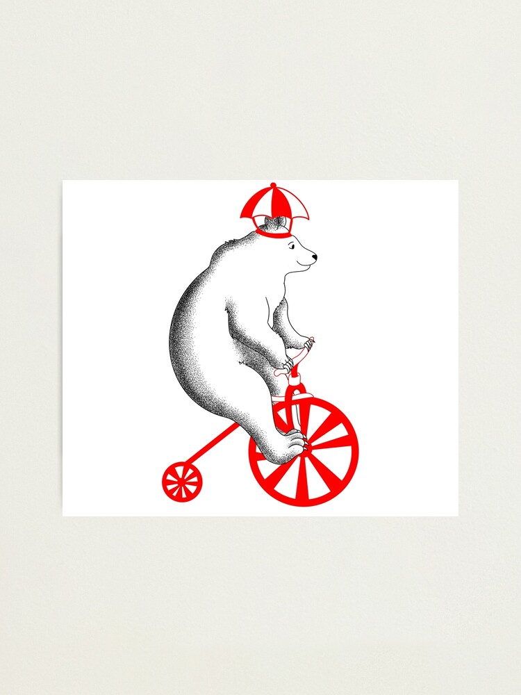 Bear on Tricycle Circus Act Photographic Print