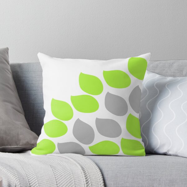 Item preview, Leaf design - chartreuse green and grey designed and sold by textiledesigns.