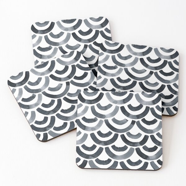 Item preview, Black Watercolour Waves Pattern designed and sold by RebeccaFlaherty.