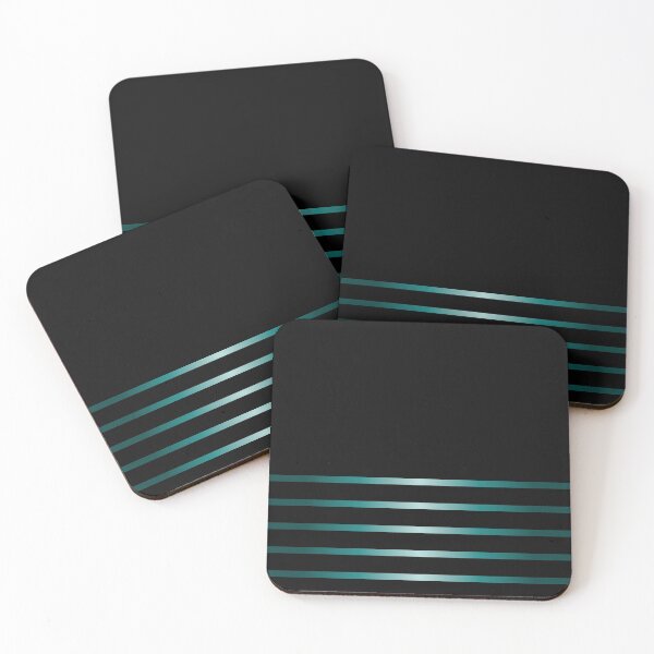 Item preview, Colorful Modern Black and Teal Stripes  designed and sold by venella.