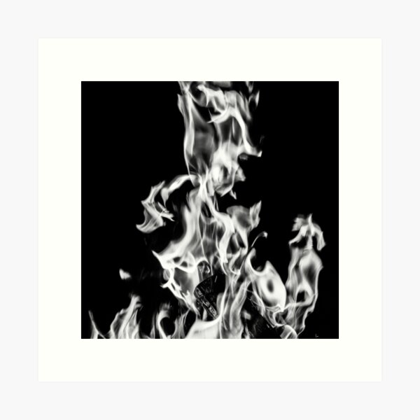 Black and white fire Art Print