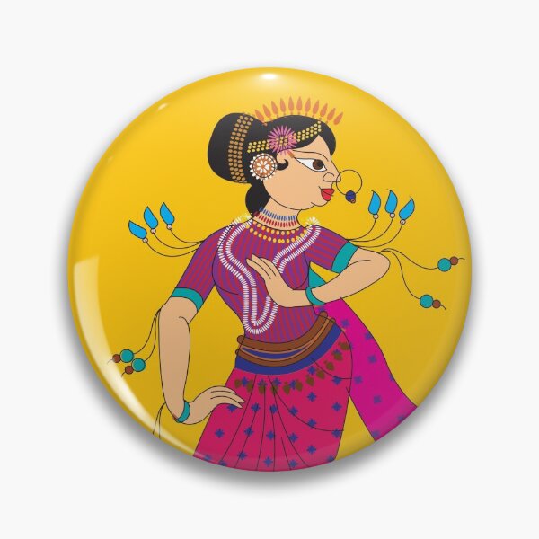 Item preview, Dancers, in Madubhani Indian traditional folk art designed and sold by Gurunath Bhadekar.