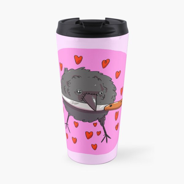 Cute Crow Drawing Travel Mug