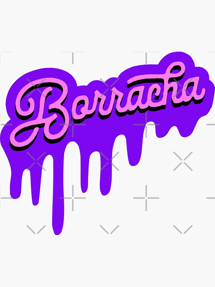 borracha-drunk-in-spanish-dripping-cursive-letters-sticker-by