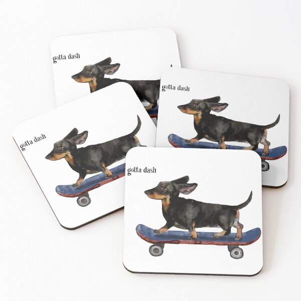 Item preview, Gotta Dash Dachshund On Skateboard Ink Illustration designed and sold by Lydia-Artwork.