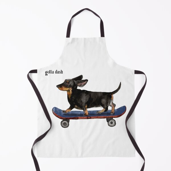 Item preview, Gotta Dash Dachshund On Skateboard Ink Illustration  designed and sold by Lydia-Artwork.