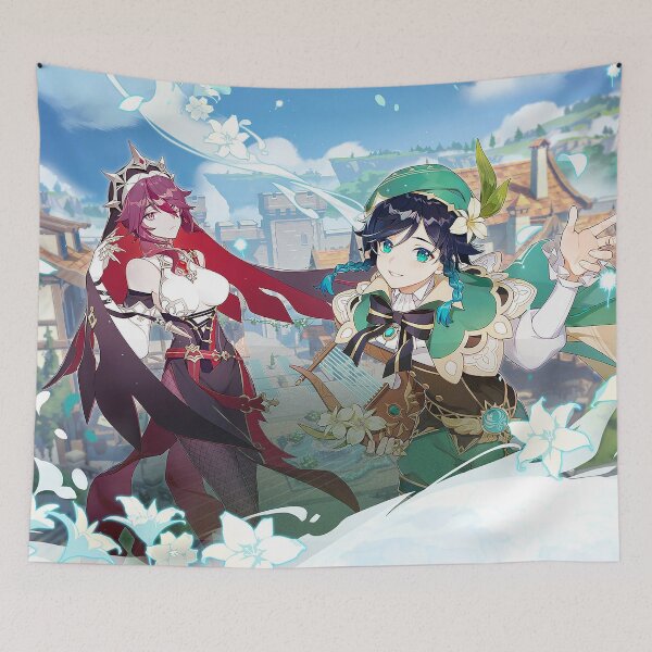 Item preview, Genshin Impact - Obra de arte oficial del Festival Venti y Rosaria Windbloom designed and sold by Krimsy.