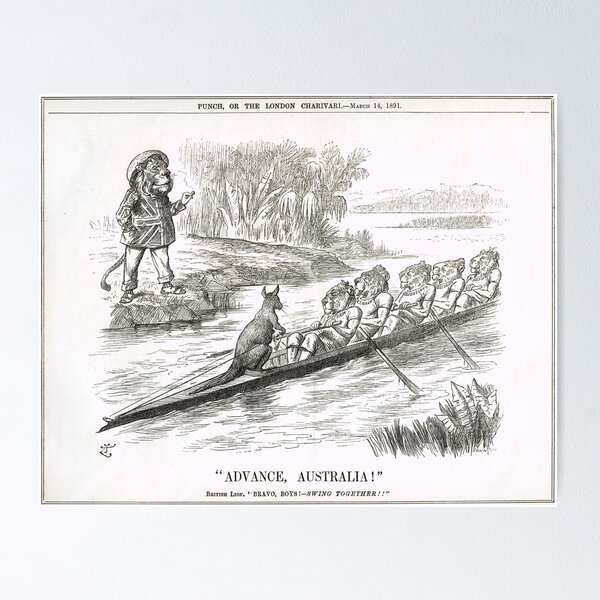 Item preview, Advance Australia Punch Cartoon by John Tenniel 1891 designed and sold by artfromthepast.