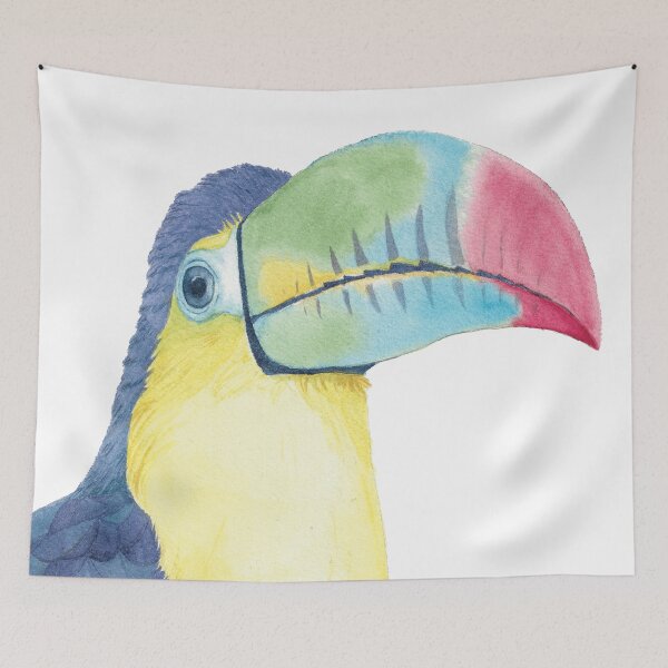 Item preview, Watercolor keel-billed toucan painting bird designed and sold by L'Atelier Oranjade.