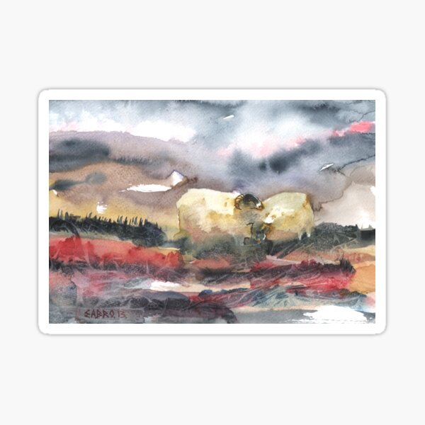 Grazing, Lochindorb 2, Scotland - 2013 Sticker