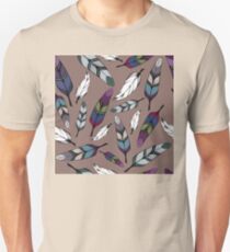 Colorful tribal feathers print. Vector illustration Unisex T-Shirt