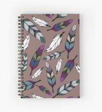 Colorful tribal feathers print. Vector illustration Spiral Notebook