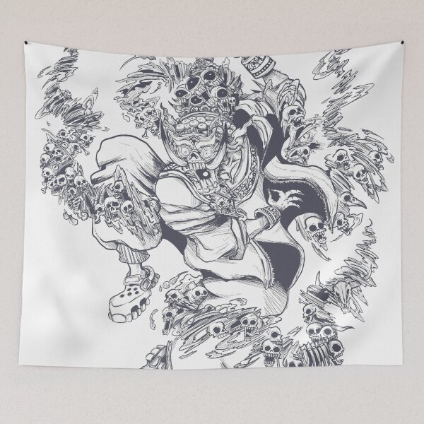 Item preview, Ravana (Tossakan) mask Thai dance : Line draw version designed and sold by KhemT.