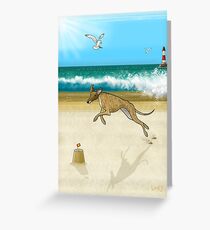 Brindle on the Beach Greeting Card