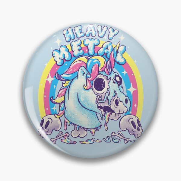 Item preview, Heavy Metal Unicorn | Funny Cute Dead Unicorn Skull Death Thrash Doom Groove Metal Core Cat Hail Satan Cool Rad Stupid Humour Headbanger Girl Mom Dad Kid 80s 90s Rock Old Cartoon Art in Pastel Colors designed and sold by Any Color Designs.