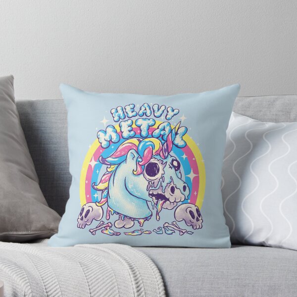 Item preview, Heavy Metal Unicorn | Funny Cute Dead Unicorn Skull Death Thrash Doom Groove Metal Core Cat Hail Satan Cool Rad Stupid Humour Headbanger Girl Mom Dad Kid 80s 90s Rock Old Cartoon Art in Pastel Colors designed and sold by Any Color Designs.