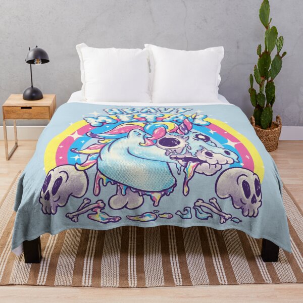 Item preview, Heavy Metal Unicorn | Funny Cute Dead Unicorn Skull Death Thrash Doom Groove Metal Core Cat Hail Satan Cool Rad Stupid Humour Headbanger Girl Mom Dad Kid 80s 90s Rock Old Cartoon Art in Pastel Colors designed and sold by Any Color Designs.