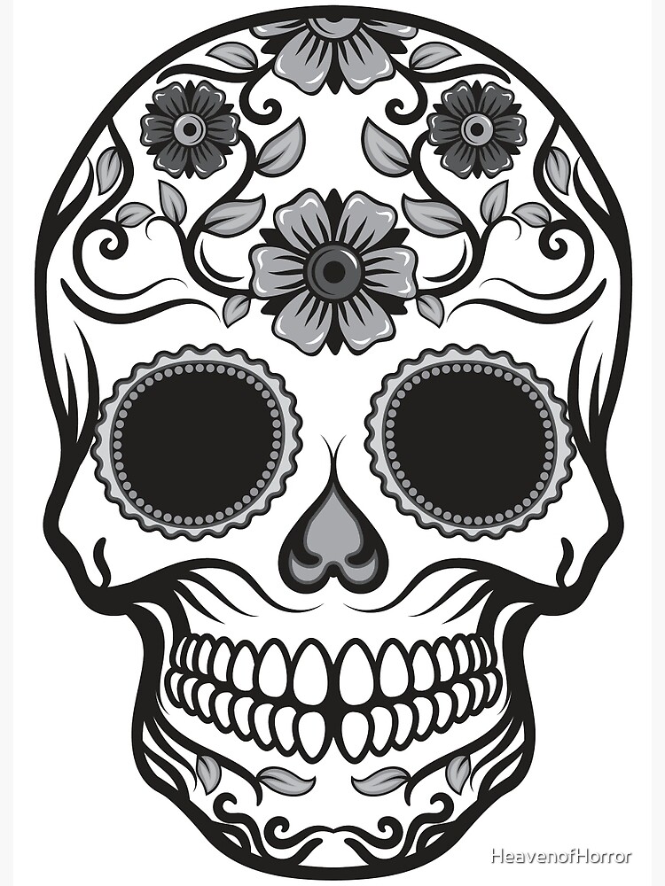 Candy Skull in Black & White by HeavenofHorror