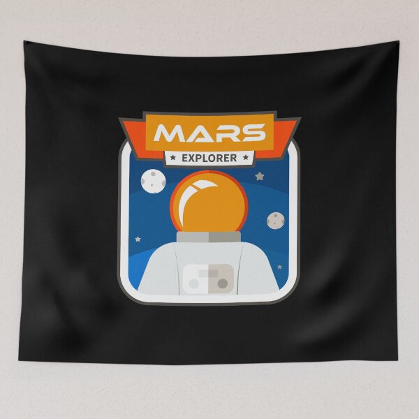 Item preview, Mars Astronaut Explorer Sticker - Orange and Blue designed and sold by NoMatterLab.