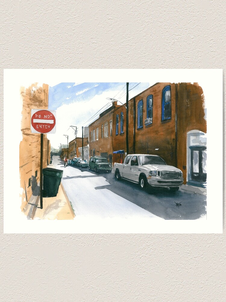 Thumbnail 2 of 3, Art Print, Trade Street, Asheboro designed and sold by ABillingsArt.