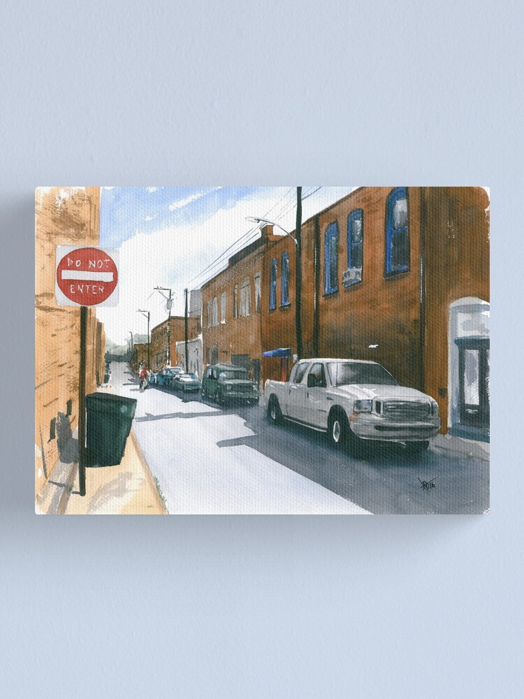 Thumbnail 2 of 3, Canvas Print, Trade Street, Asheboro designed and sold by ABillingsArt.