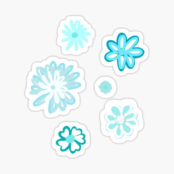 Light Blue Flowers Sticker By Kaitlyn 223e4 Redbubble