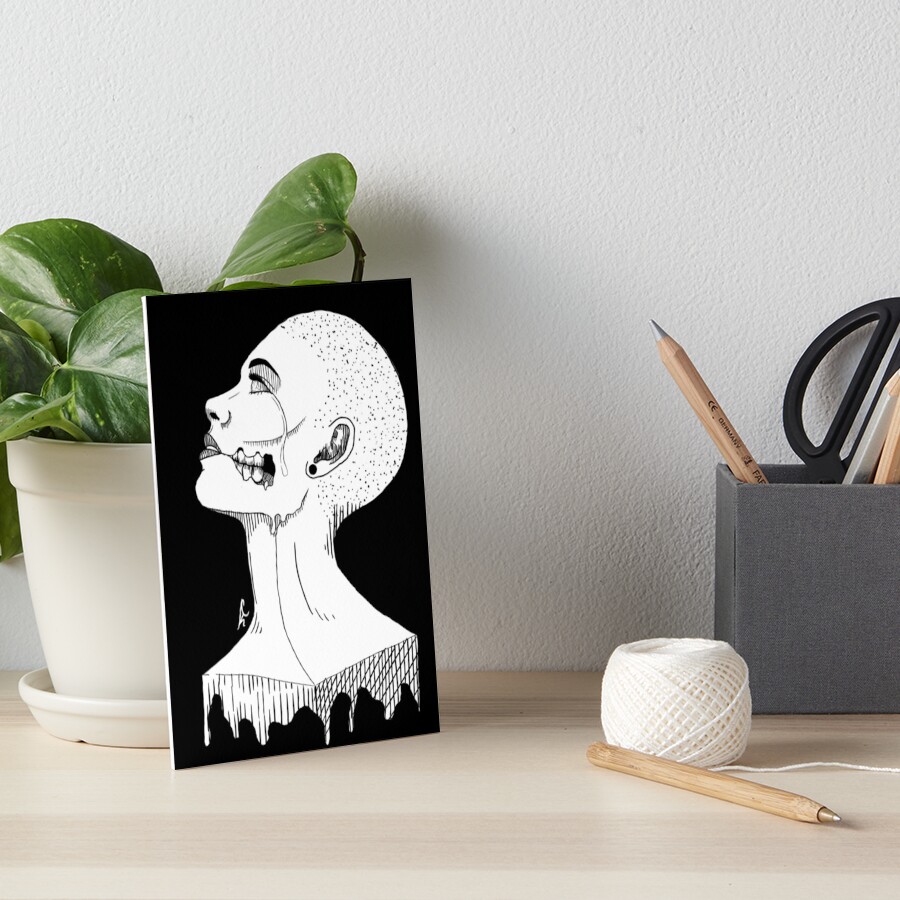 "Crying Zombie Head" Art Board Print by CKlinger Redbubble