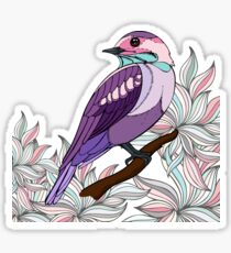 Purple bird vector illustration print Sticker