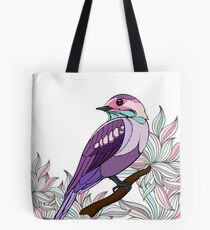Purple bird vector illustration print Tote Bag