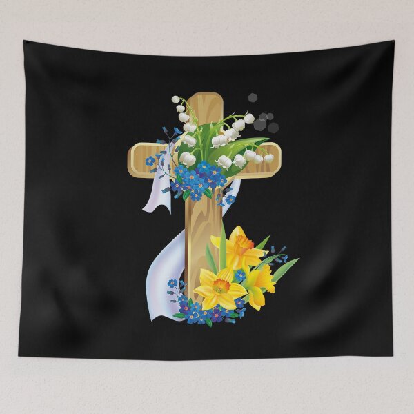 Item preview, Egyptian Christian cross with flowers designed and sold by josephfanous.
