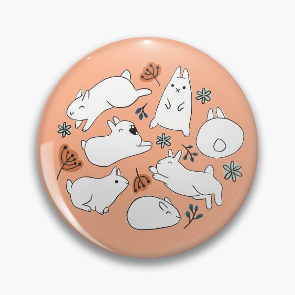 Item preview, White Rabbits on Peach designed and sold by stephaniedraws.