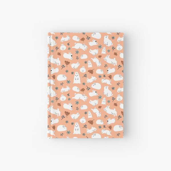 Item preview, White Rabbits on Peach designed and sold by stephaniedraws.