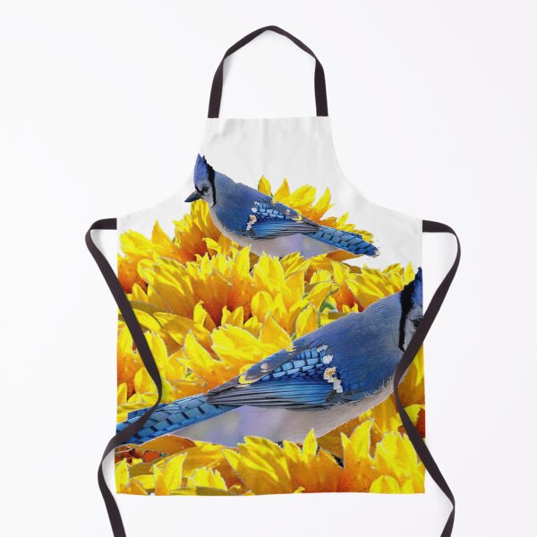 Item preview, 2 BLUE JAY NATURE ART-YELLOW FLOWERS designed and sold by sharlesart.