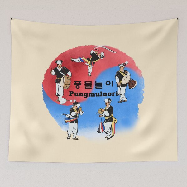 Item preview, Korean tradition Pungmulnori/Hangul/Traditional celebration/Korean culture/Korean goods designed and sold by InspiresME.