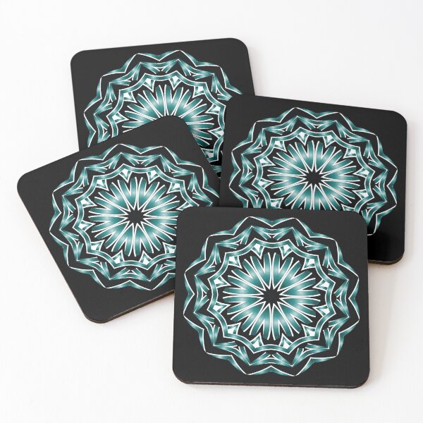 Item preview, Modern Black and Teal Mandala Art designed and sold by venella.