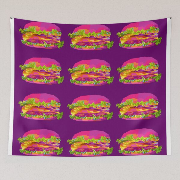 Item preview, Burger Wpap Pop Art Pattern purple background designed and sold by ahmadnusyirwan.