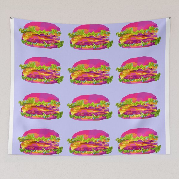 Item preview, Burger Wpap Pop Art Pattern blue background designed and sold by ahmadnusyirwan.