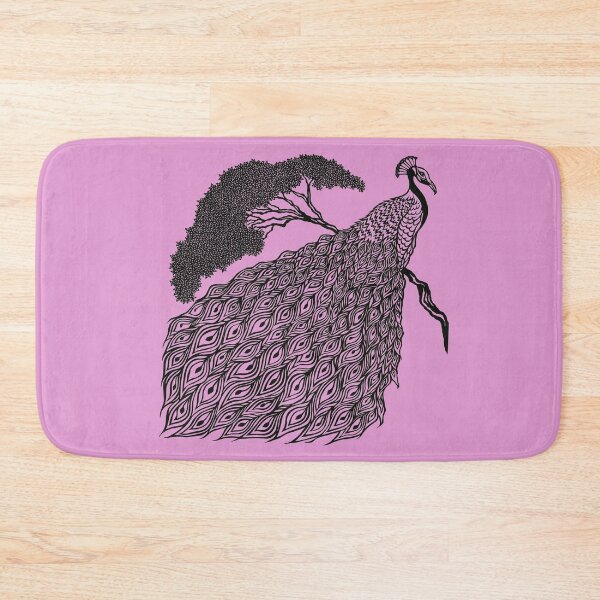 Item preview, Peacock on Branch | Bird Design designed and sold by Monochromatics by Corie Mae Dark.